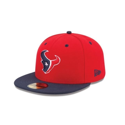 Red Houston Texans Hat - New Era NFL 2Tone 59FIFTY Fitted Caps USA3870129